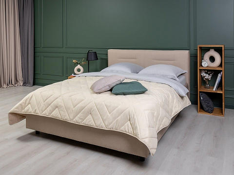 Кровать с высоким изголовьем Nuvola-8 NEW - Кровать в лаконичном стиле с горизонтальной отстрочкой  в изголовье