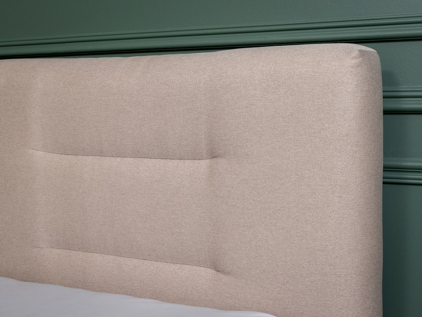 Кровать Nuvola-8 NEW 160x200 Ткань: Рогожка Тетра Яблоко - Кровать в лаконичном стиле с горизонтальной отстрочкой  в изголовье