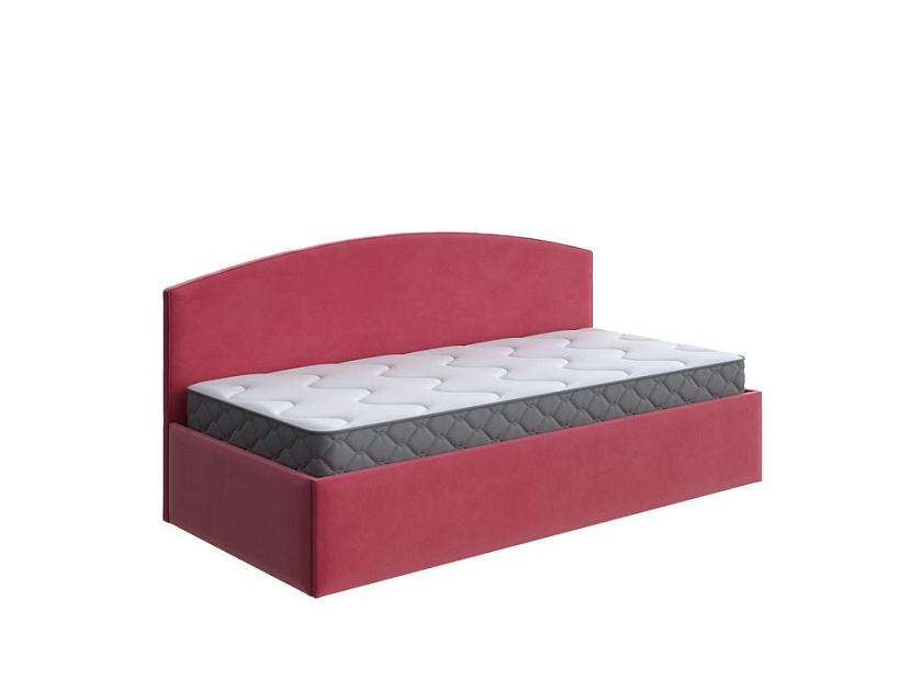 Кровать Hippo 80x180 Ткань: Велюр Forest 13 Красный - Удобная детская кровать в мягкой обивке