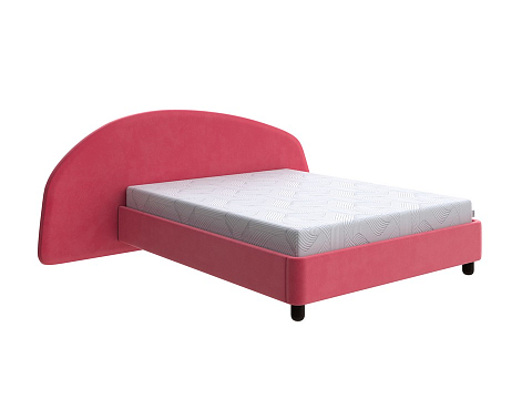 Красная кровать Sten Bro Left - Мягкая кровать с округлым изголовьем на левую сторону