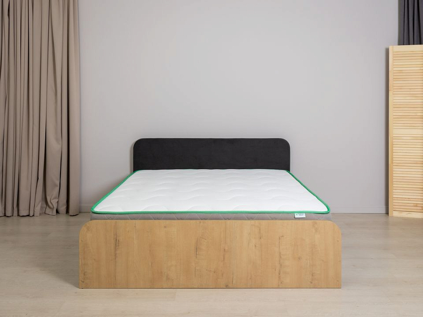 Кровать Way Plus с подъемным механизмом 180x190 ЛДСП Бунратти/Вулканический серый - Кровать в эко-стиле с глубоким бельевым ящиком