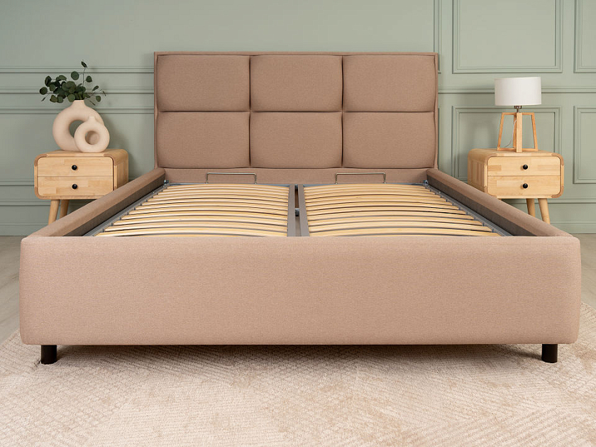 Кровать Malina 80x190 Экокожа Темно-серый - Изящная кровать без встроенного основания из массива сосны с мягкими элементами.