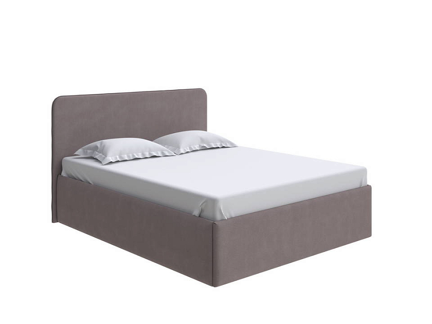 Кровать Mia с подъемным механизмом 160x200 Ткань: Велюр Forest 520 Темно-серый - Стильная кровать с подъемным механизмом
