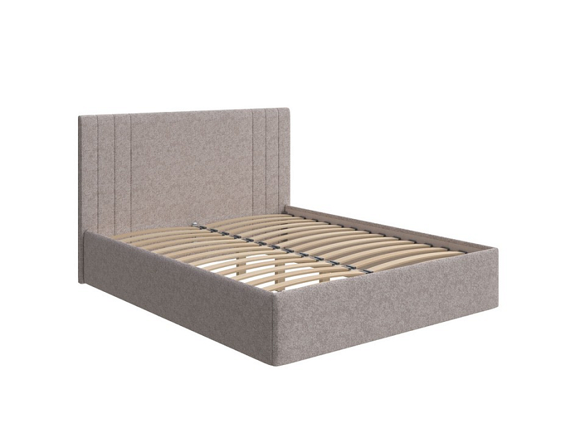 Кровать Liberty 160x200 Ткань: Рогожка Levis 14 Бежевый - Аккуратная мягкая кровать в обивке из мебельной ткани