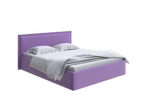 Фиолетовая кровать Aura Next - Кровать в лаконичном дизайне в обивке из мебельной ткани