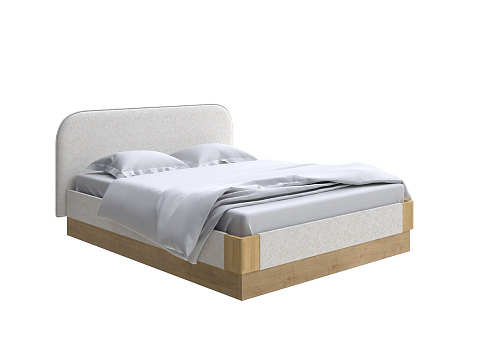 Белая двуспальная кровать Lagom Plane Soft с подъемным механизмом - Кровать с ПМ. 