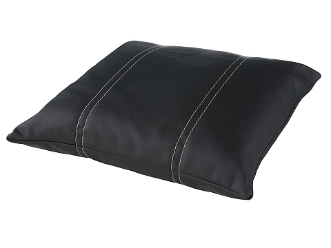 Подушка декоративная из экокожи 43x43 Экокожа Черный - Декоративная подушка РАЙТОН для украшения вашей спальни.
