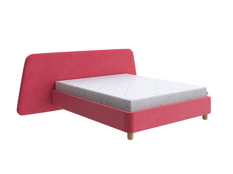 Красная кровать Sten Berg Left - Мягкая кровать с необычным дизайном изголовья на левую сторону