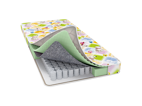 Анатомический матрас Baby Care 60x130  Print - Детский матрас на независимом пружинном блоке с безопасным наполнителем
