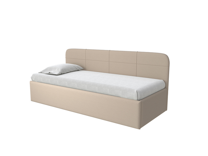 Кровать Life Junior софа (без основания) 80x190 Ткань: Рогожка Тетра Имбирь - Небольшая кровать в мягкой обивке в лаконичном дизайне.