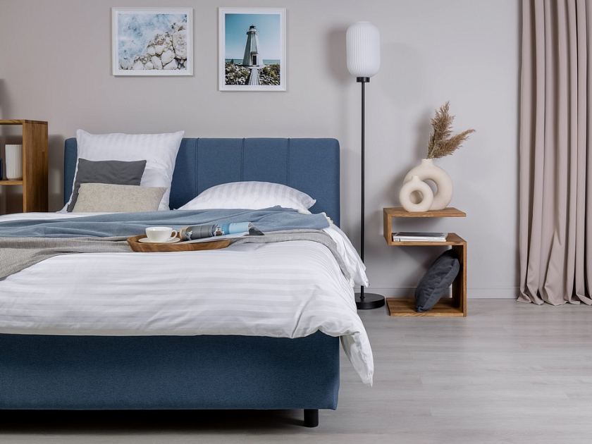 Кровать Nuvola-7 NEW 180x200 Экокожа Кремовый - Современная кровать в стиле минимализм