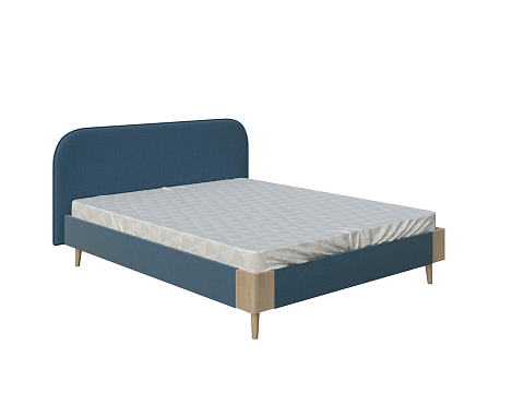 Кровать из массива Lagom Plane Soft - Оригинальная кровать в обивке из мебельной ткани.